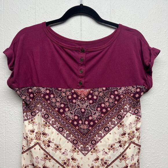 Rewind Mixed Media Bohemian Fairy Lightweight Floral Chiffon Womens Top Small - Picture 3 of 10